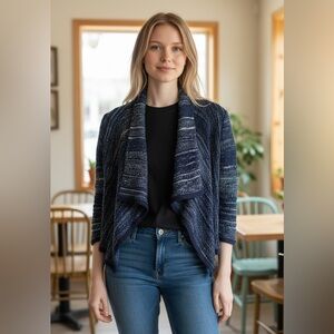 St. John Midnight Blue Open Front Sweater Petite Excellent Condition Like New!❤️